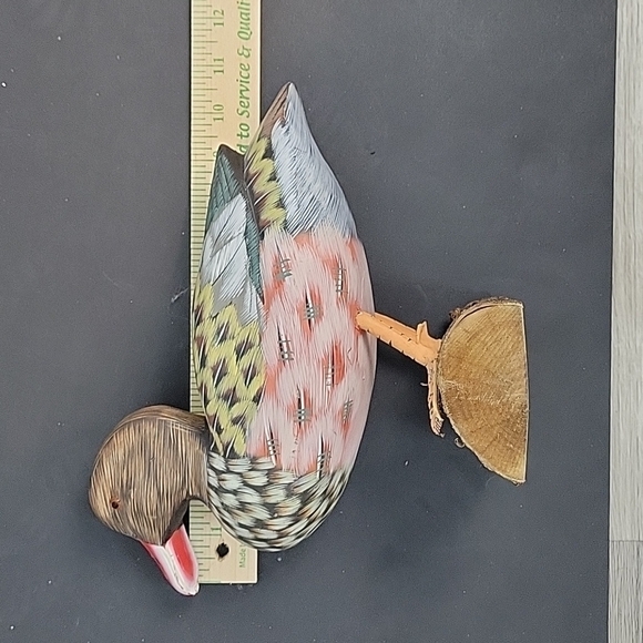 Wooden Duck Decoy Figurine Statue Painted - Picture 7 of 13